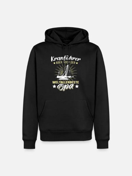 Kranfahrer Opa Kranführer Opas - Männer Premium Bio Hoodie - Schwarz