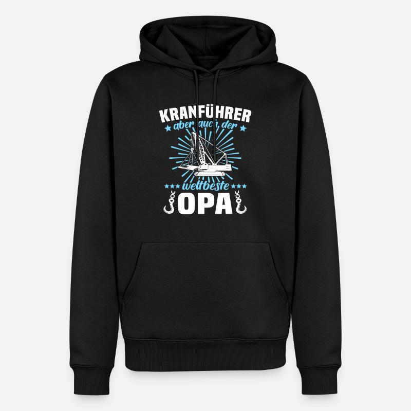 Kranfahrer Opa Kranführer Opas - Männer Premium Bio Hoodie - Schwarz
