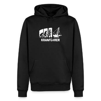 Kranfahrer Evolution Kranführer Kran - Männer Premium Bio Hoodie - Schwarz - Vorne - Nico (187cm)
