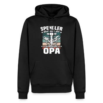 Bauspengler Opa Spengler - Männer Premium Bio Hoodie - Schwarz - Vorne - Nico (187cm)