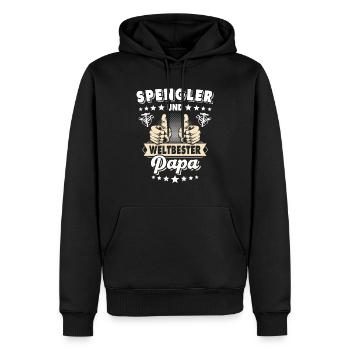Bauspengler Papa Spengler - Männer Premium Bio Hoodie - Schwarz - Vorne - Nico (187cm)