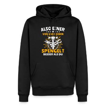 Spengler Bauspengler Spengeln Karrosseriespengler - Männer Premium Bio Hoodie - Schwarz - Vorne - Nico (187cm)