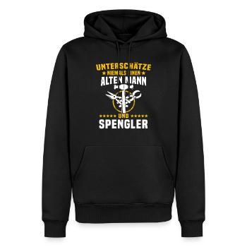 Spengler Bauspengler Spengeln Karrosseriespengler - Männer Premium Bio Hoodie - Schwarz - Vorne - Nico (187cm)