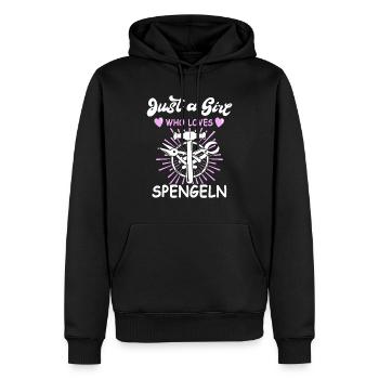 Spenglerin Bauspenglerin Karrosseriespenglerin - Männer Premium Bio Hoodie - Schwarz - Vorne - Nico (187cm)