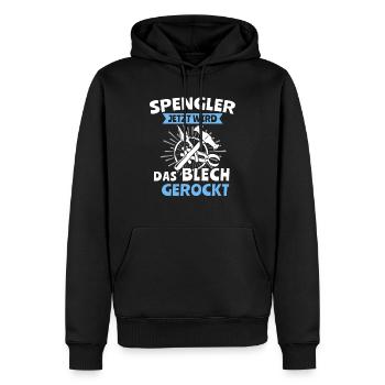 Spengler Bauspengler Karrosseriespengler - Männer Premium Bio Hoodie - Schwarz - Vorne - Nico (187cm)