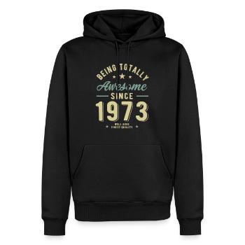 Being Totally Awesome Since 1973 - Men’s Premium Organic Hoodie - black - Front - Nico (187cm)