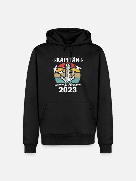 Kapitän 2023 Bootsführerschein Boot - Männer Premium Bio Hoodie - Schwarz