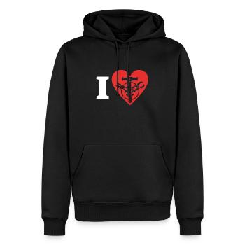 Bauspengler Ich Liebe Spengler Beruf - Männer Premium Bio Hoodie - Schwarz - Vorne - Nico (187cm)