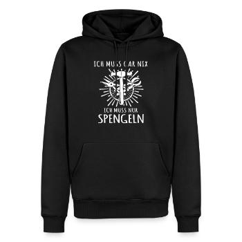 Spengler Bauspengler Karosseriespengler - Männer Premium Bio Hoodie - Schwarz - Vorne - Nico (187cm)