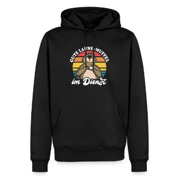 Bär Kaffee Bärchen - Männer Premium Bio Hoodie - Schwarz - Vorne - Nico (187cm)