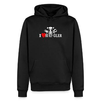 Ich Liebe Spengler Beruf - Männer Premium Bio Hoodie - Schwarz - Vorne - Nico (187cm)