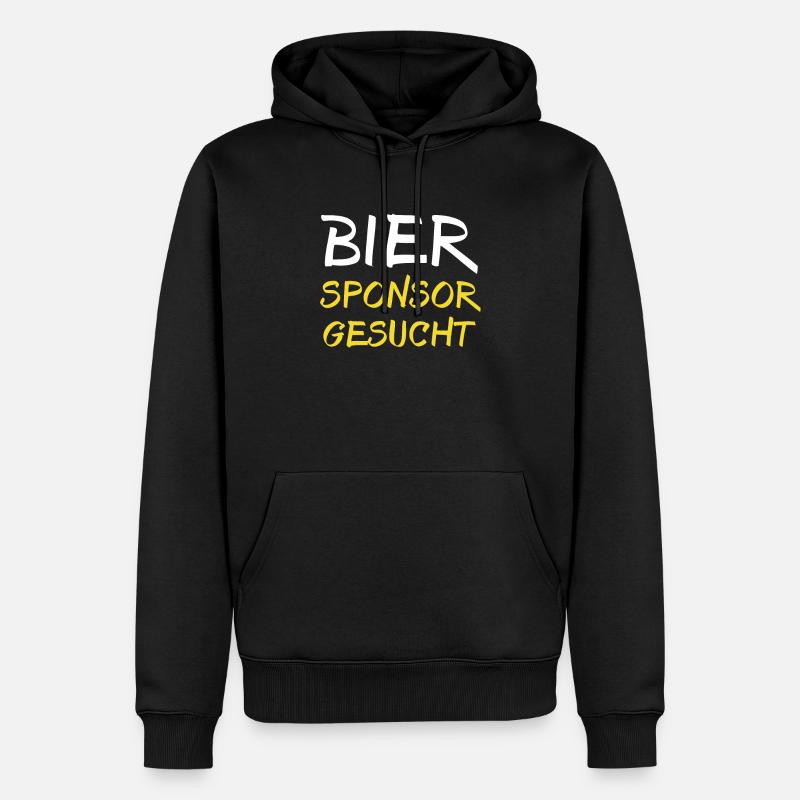 Bier Sponsor Trinksprüche Party - Männer Premium Bio Hoodie - Schwarz
