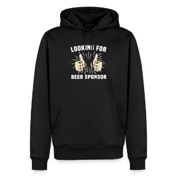 Dictons de bière Toasts Amateurs de bière - Sweat à capuche Premium bio Homme - noir - Devant - Nico (187cm)