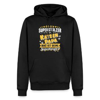 Katzenpapa Katze Papa - Männer Premium Bio Hoodie - Schwarz - Vorne - Nico (187cm)
