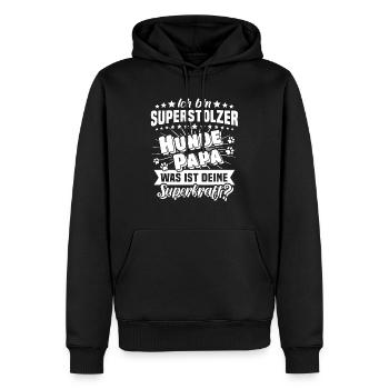 Hund Papa Hundepapa Superkraft - Männer Premium Bio Hoodie - Schwarz - Vorne - Nico (187cm)