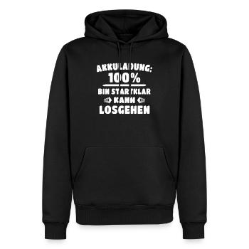 Motivation Positive Energie Motivationssprüche - Männer Premium Bio Hoodie - Schwarz - Vorne - Nico (187cm)
