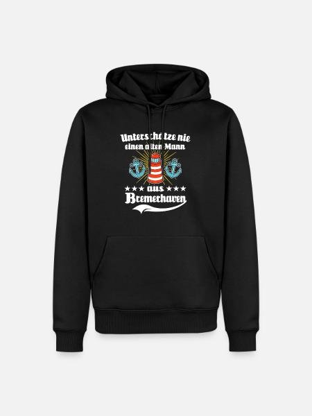 Bremerhaven Unterschätze Männer - Männer Premium Bio Hoodie - Schwarz