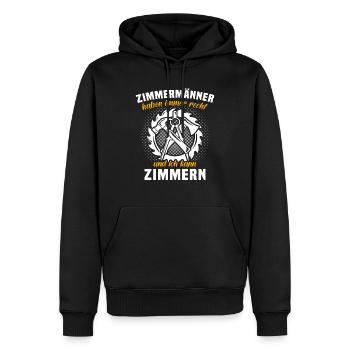 Zimmermann Sprüche Zimmern Zimmerer - Männer Premium Bio Hoodie - Schwarz - Vorne - Nico (187cm)