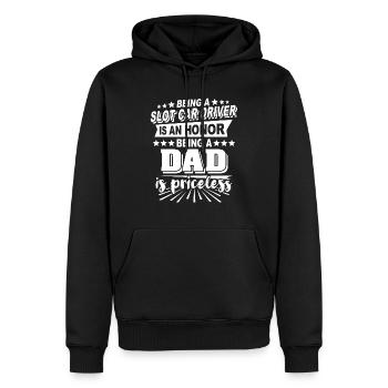 Slot Car Papa - Sweat à capuche Premium bio Homme - noir - Devant - Nico (187cm)
