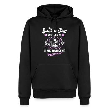 Fille de danse en ligne - Sweat à capuche Premium bio Homme - noir - Devant - Nico (187cm)