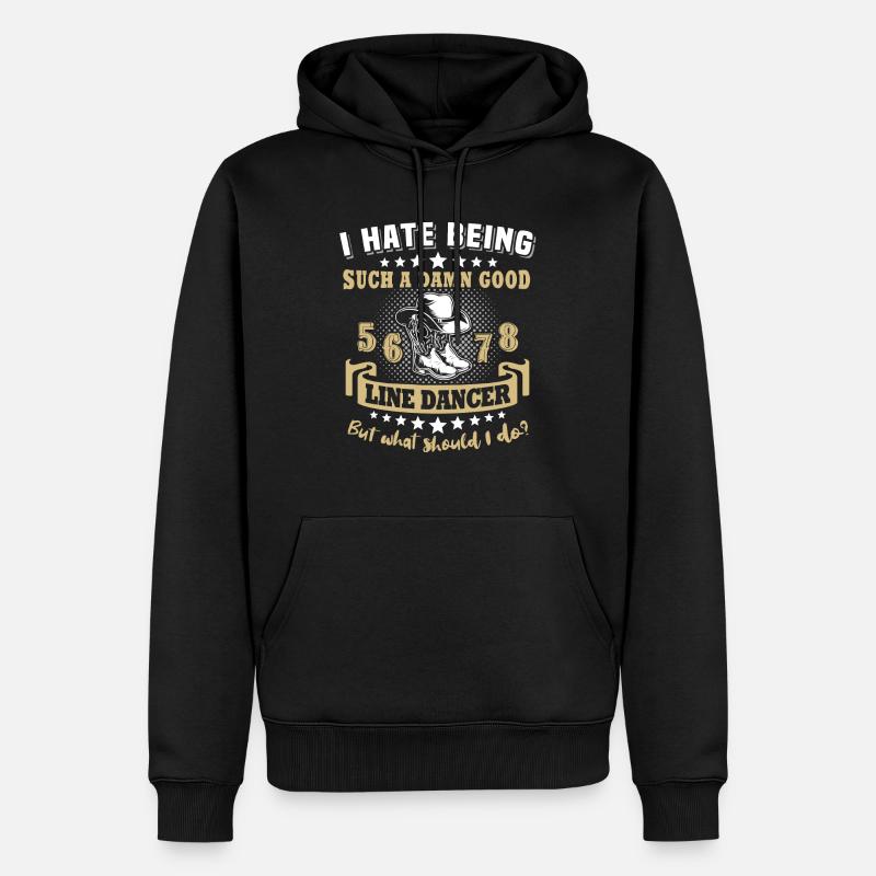 Line Dancing - Männer Premium Bio Hoodie - Schwarz