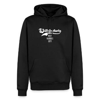 Drôles de dictons Wilhelmshaven - Sweat à capuche Premium bio Homme - noir - Devant - Nico (187cm)