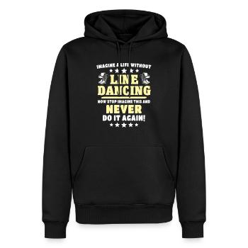 Line Dancing Sprüche - Männer Premium Bio Hoodie - Schwarz - Vorne - Nico (187cm)