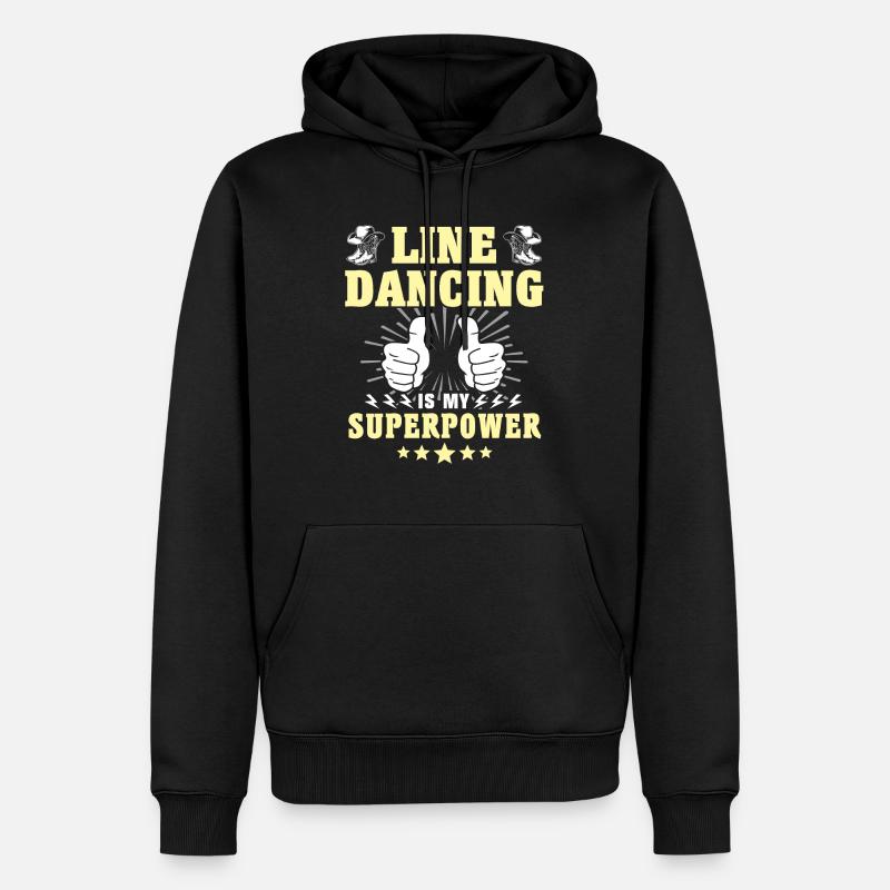 Line Dancing Superpower - Männer Premium Bio Hoodie - Schwarz