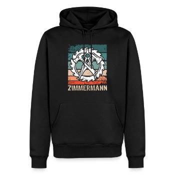 Zimmermann Zimmerer Zimmerei - Männer Premium Bio Hoodie - Schwarz - Vorne - Nico (187cm)
