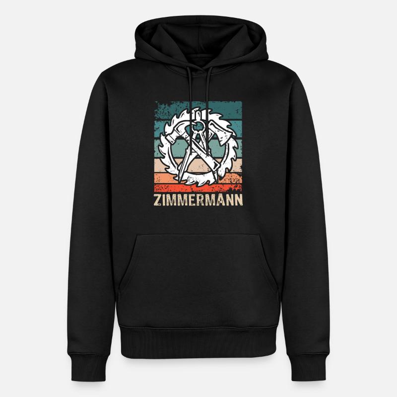 Zimmermann Zimmerer Zimmerei - Männer Premium Bio Hoodie - Schwarz