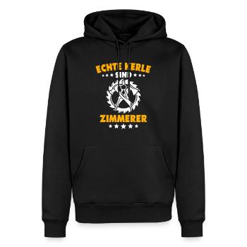 Zimmermann Zimmerer Zimmerei - Männer Premium Bio Hoodie - Schwarz - Vorne - Nico (187cm)