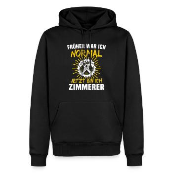 Zimmermann Zimmerer Zimmerei - Männer Premium Bio Hoodie - Schwarz - Vorne - Nico (187cm)