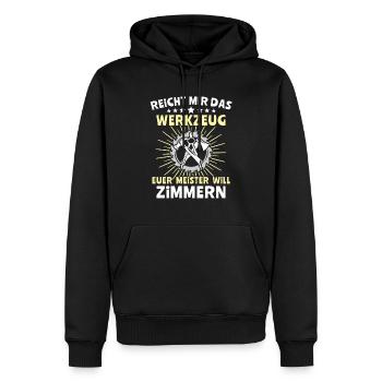 Zimmermann Zimmerer Zimmerleute - Männer Premium Bio Hoodie - Schwarz - Vorne - Nico (187cm)