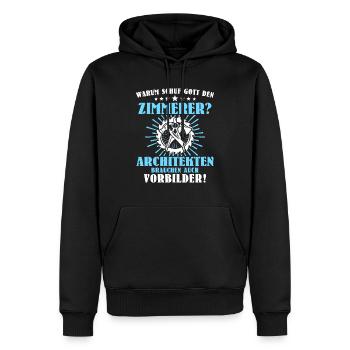 Zimmermann Gott Schuf Zimmerer - Männer Premium Bio Hoodie - Schwarz - Vorne - Nico (187cm)