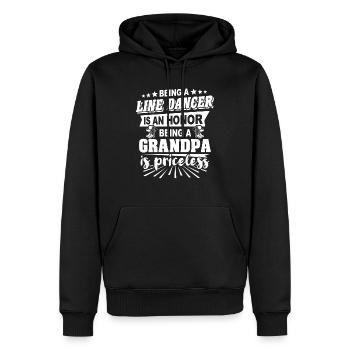 Grand-père en danse en ligne - Sweat à capuche Premium bio Homme - noir - Devant - Nico (187cm)