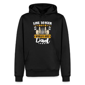 Danse en ligne Papa Danse en ligne Père - Sweat à capuche Premium bio Homme - noir - Devant - Nico (187cm)