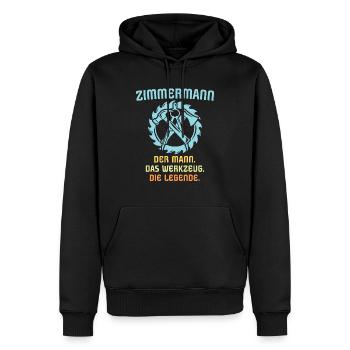 Zimmermann Job Zimmerer - Männer Premium Bio Hoodie - Schwarz - Vorne - Nico (187cm)