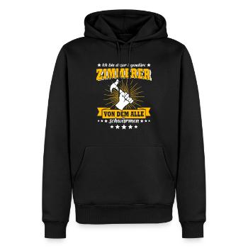 Zimmermann Zimmerer Zimmerleute - Männer Premium Bio Hoodie - Schwarz - Vorne - Nico (187cm)