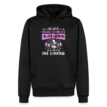 Sous-estimer Line Dance Woman - Sweat à capuche Premium bio Homme - noir - Devant - Nico (187cm)