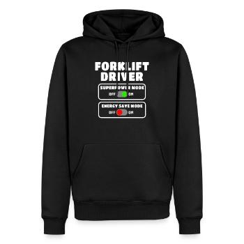 Chariot élévateur Chauffeur de fourche Chariot élévateur d’entrepôt - Sweat à capuche Premium bio Homme - noir - Devant - Nico (187cm)