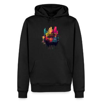 Retro Mixtape - Männer Premium Bio Hoodie - Schwarz - Vorne - Nico (187cm)