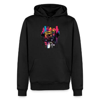 Retro Mixtape - Männer Premium Bio Hoodie - Schwarz - Vorne - Nico (187cm)