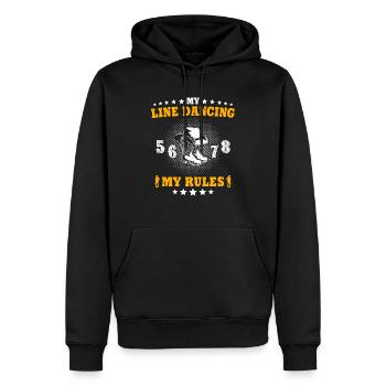 Danse en ligne - Sweat à capuche Premium bio Homme - noir - Devant - Nico (187cm)