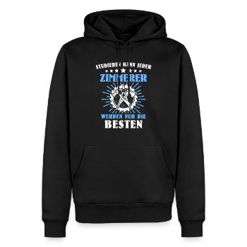 Zimmermann Zimmerer Zimmerleute - Männer Premium Bio Hoodie - Schwarz - Vorne - Nico (187cm)