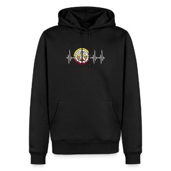 Ligne cardiaque de charpentier Zimmermann ECG - Sweat à capuche Premium bio Homme - noir - Devant - Nico (187cm)