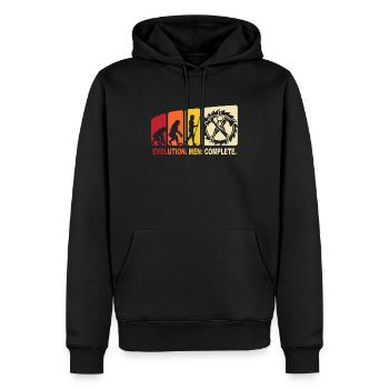 Zimmermann Evolution Zimmerer - Männer Premium Bio Hoodie - Schwarz - Vorne - Nico (187cm)