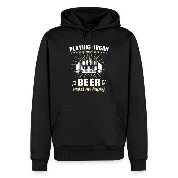 Organiste Organiste Organiste Organ Beer - Sweat à capuche Premium bio Homme - noir - Devant - Nico (187cm)