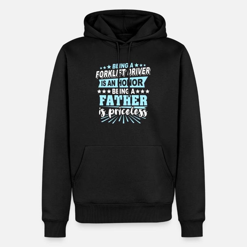 Gabelstapler Papa Staplerfahrer - Männer Premium Bio Hoodie - Schwarz