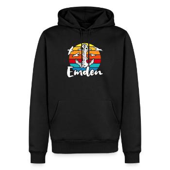 Vacances Emden Mer du Nord - Sweat à capuche Premium bio Homme - noir - Devant - Nico (187cm)