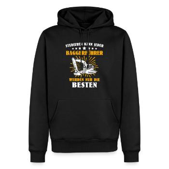 Baggerfuehrer Baggerfahrer - Männer Premium Bio Hoodie - Schwarz - Vorne - Nico (187cm)